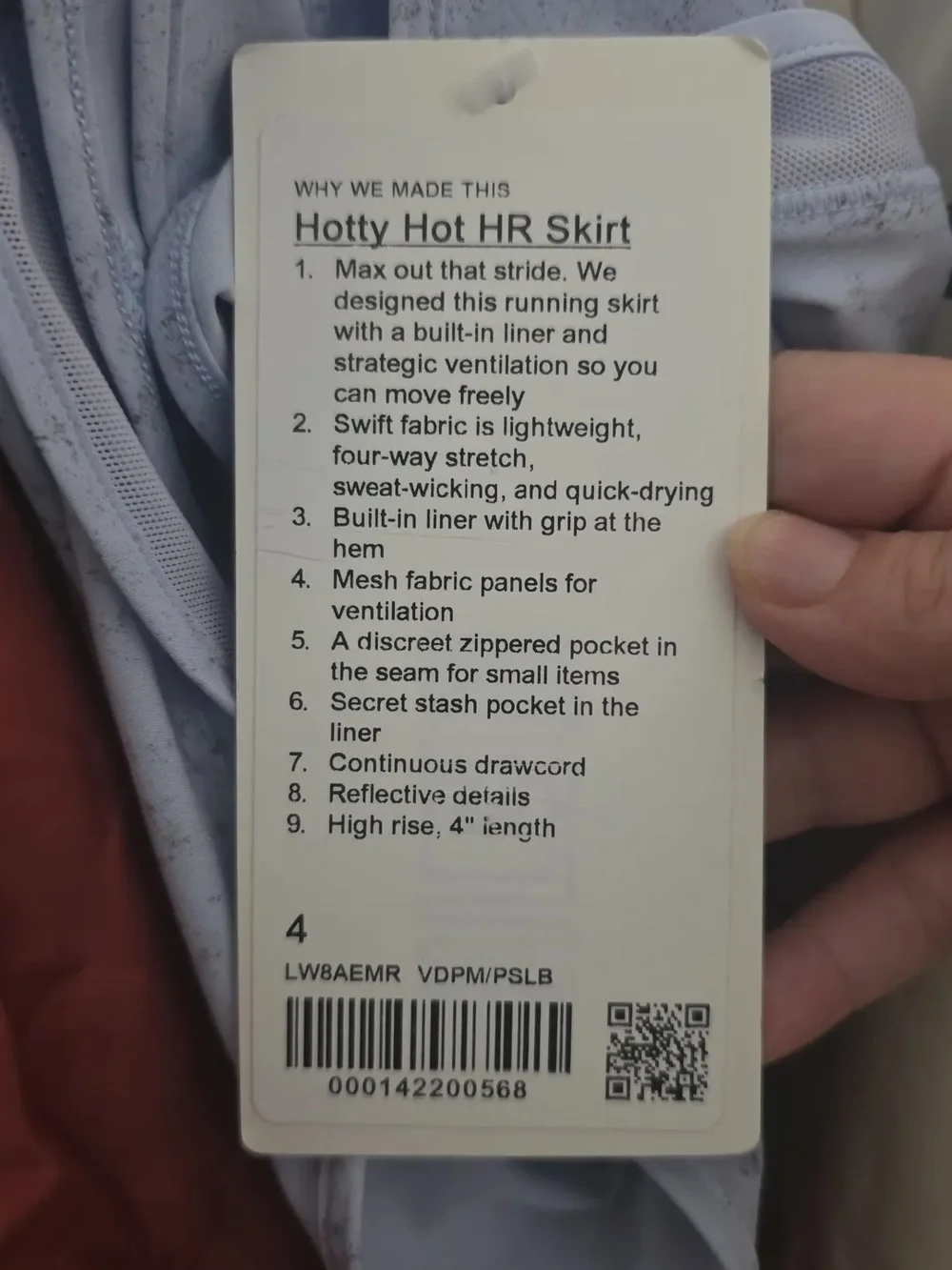NWT Lululemon Hotty Hot High-Rise Skirt Gravel Dust Pastel Blue Multi Size 4 - Picture 3 of 3